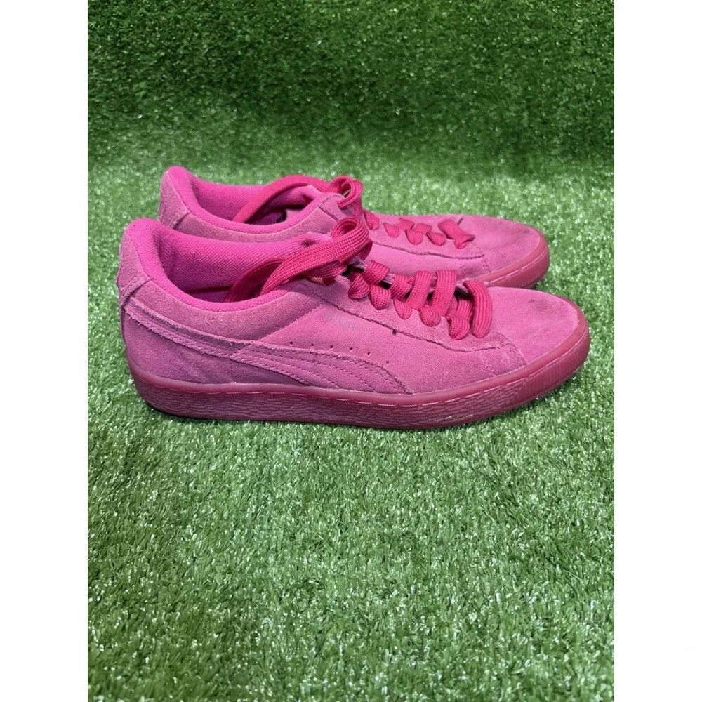 Puma Suede Iced Fluo Jr Beetroot Purple/Pink Sneakers Shoes 361936 01 Size 6.5C